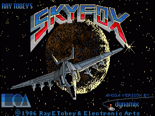 Skyfox title screen for Amiga